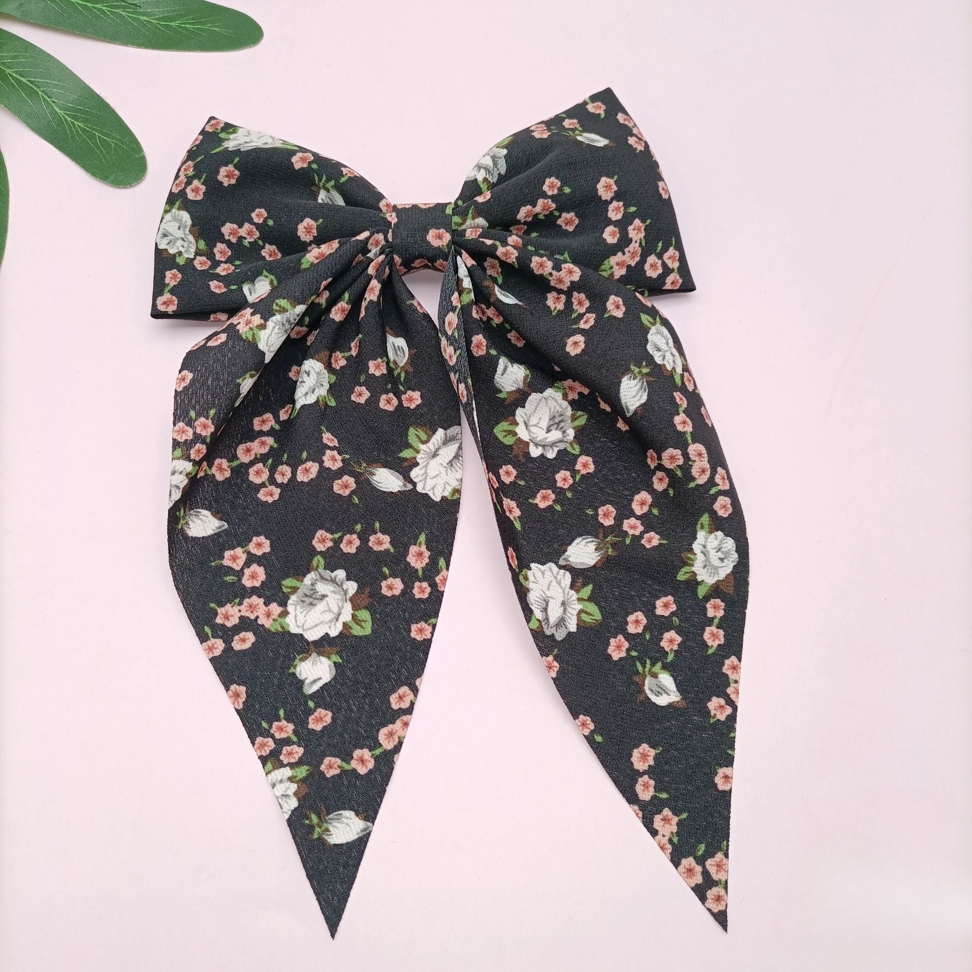 Wholesale Chiffon Floral Bow Ribbon Hair Clips